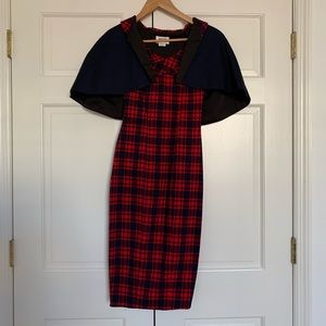 Unique Vintage dress with removable capelet XS/2